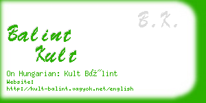 balint kult business card